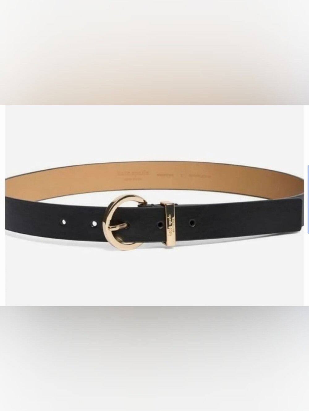 NWT Kate Spade Belt with Gold Round Buckle